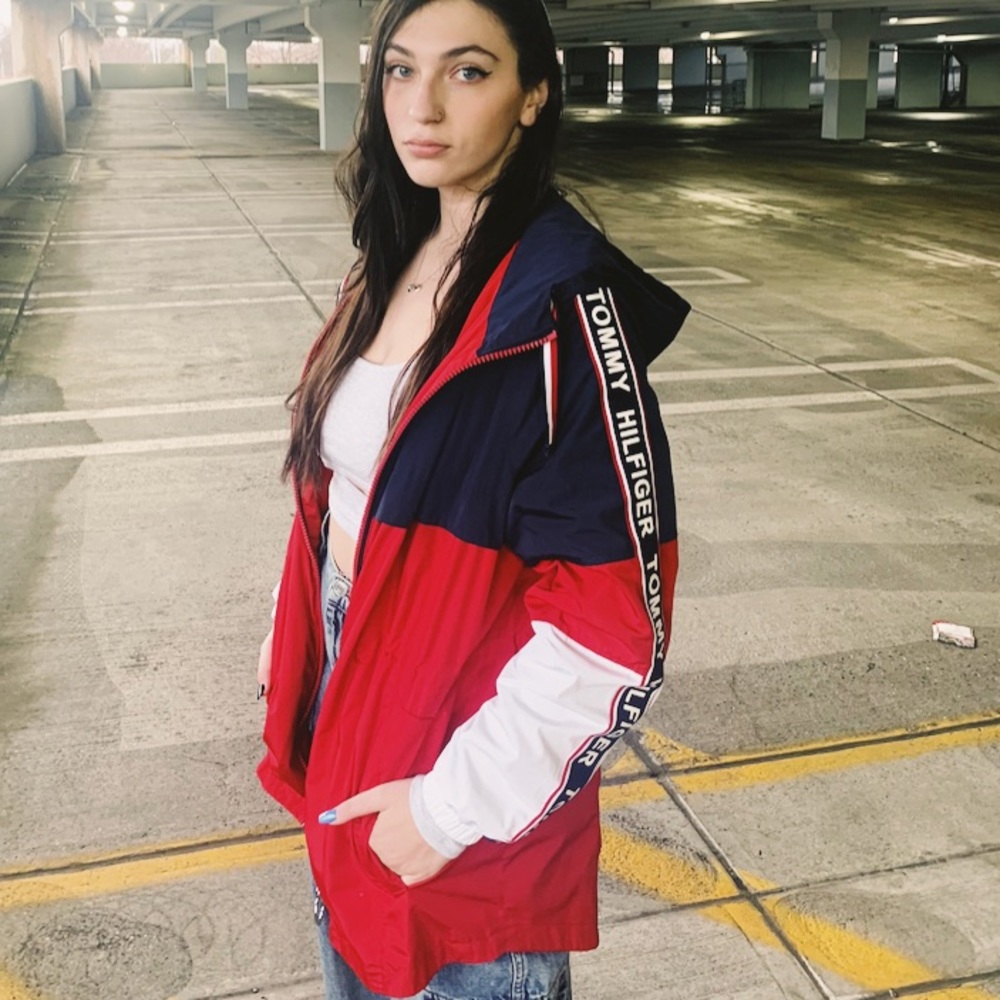 tommy hilfiger longline windbreaker